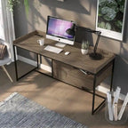 Scrivania per Computer in Acciaio Jaxon Industrial da 63 pollici con Porte USB di Furniture of America