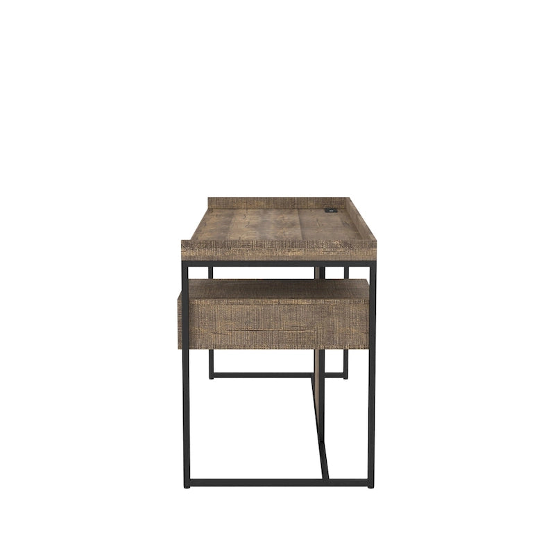 Scrivania per Computer in Acciaio Jaxon Industrial da 63 pollici con Porte USB di Furniture of America