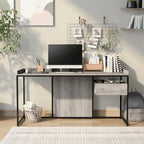 Scrivania per Computer in Acciaio Jaxon Industrial da 63 pollici con Porte USB di Furniture of America