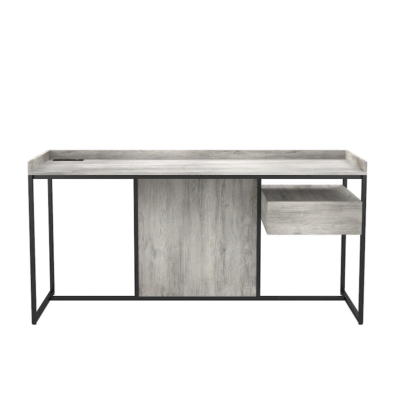 Scrivania per Computer in Acciaio Jaxon Industrial da 63 pollici con Porte USB di Furniture of America