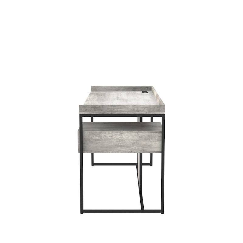 Scrivania per Computer in Acciaio Jaxon Industrial da 63 pollici con Porte USB di Furniture of America