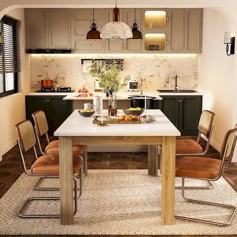 Modern Dining Table 4-6 People Kitchen Dining Room Table Extendable