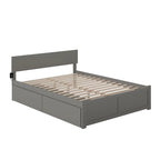 Letto matrimoniale Orlando King Size con 2 cassetti, grigio