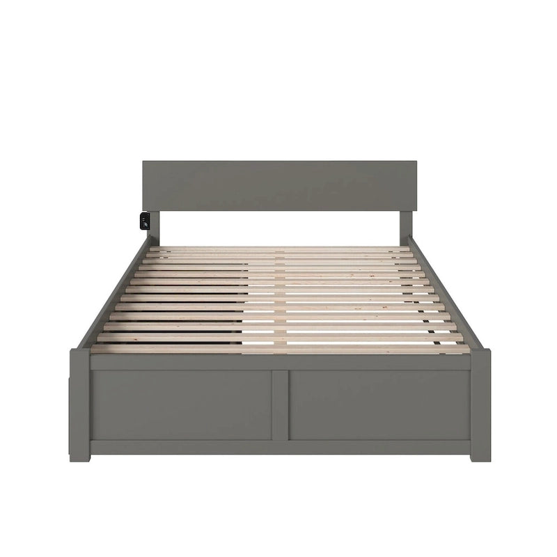 Letto matrimoniale Orlando King Size con 2 cassetti, grigio