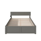 Letto matrimoniale Orlando King Size con 2 cassetti, grigio