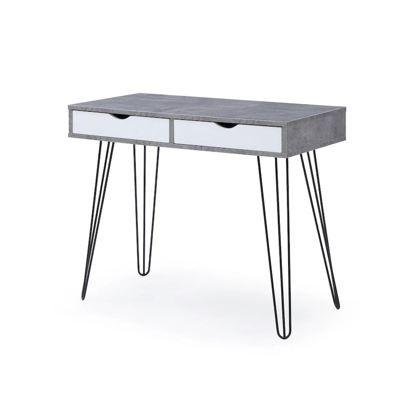 Scrivania da ufficio Laurel Grey Mid-century Modern con 2 cassetti