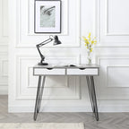 Scrivania da ufficio Laurel Grey Mid-century Modern con 2 cassetti