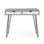 Scrivania da ufficio Laurel Grey Mid-century Modern con 2 cassetti