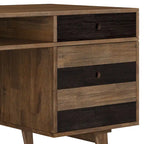 WYNDENHALL Wright SOLID WOOD Contemporary 60 inch Wide Desk with drawers in Rustic Natural Aged Brown