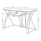 Falt Modern Grey-Tint 47-inch Glass Computer Desk by Furniture of America