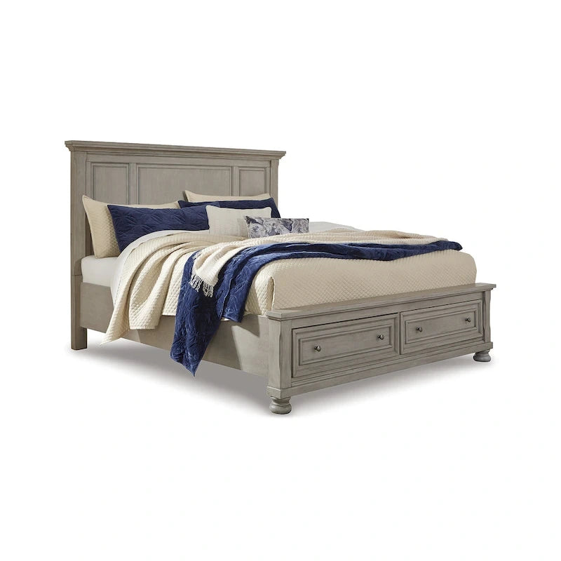 Letto contenitore grigio chiaro Lettner Signature Design by Ashley