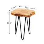 Cedar Roots Naturally Shaped Small Stand with 3 Hairpin Legs - 13.5 x 12 x 19
