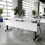 Flash Furniture Palmer Commercial Grade Heavy-Duty Nesting Flip Training Table with T-Legs, Modesty Panel, Tabletop, and Frame