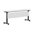 Flash Furniture Palmer Commercial Grade Heavy-Duty Nesting Flip Training Table with T-Legs, Modesty Panel, Tabletop, and Frame