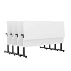 Flash Furniture Palmer Commercial Grade Heavy-Duty Nesting Flip Training Table with T-Legs, Modesty Panel, Tabletop, and Frame