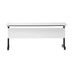 Flash Furniture Palmer Commercial Grade Heavy-Duty Nesting Flip Training Table with T-Legs, Modesty Panel, Tabletop, and Frame