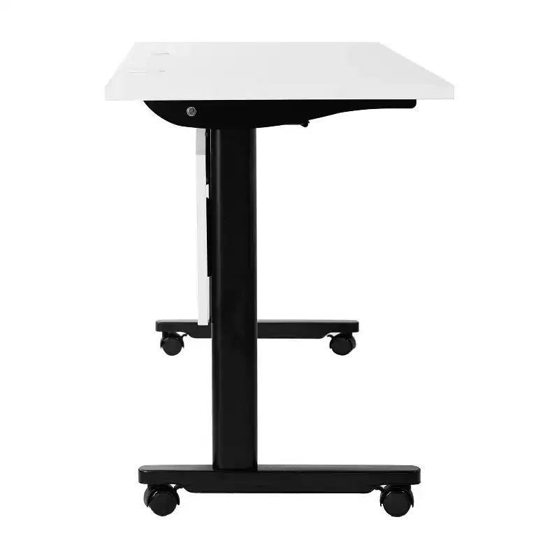 Flash Furniture Palmer Commercial Grade Heavy-Duty Nesting Flip Training Table with T-Legs, Modesty Panel, Tabletop, and Frame