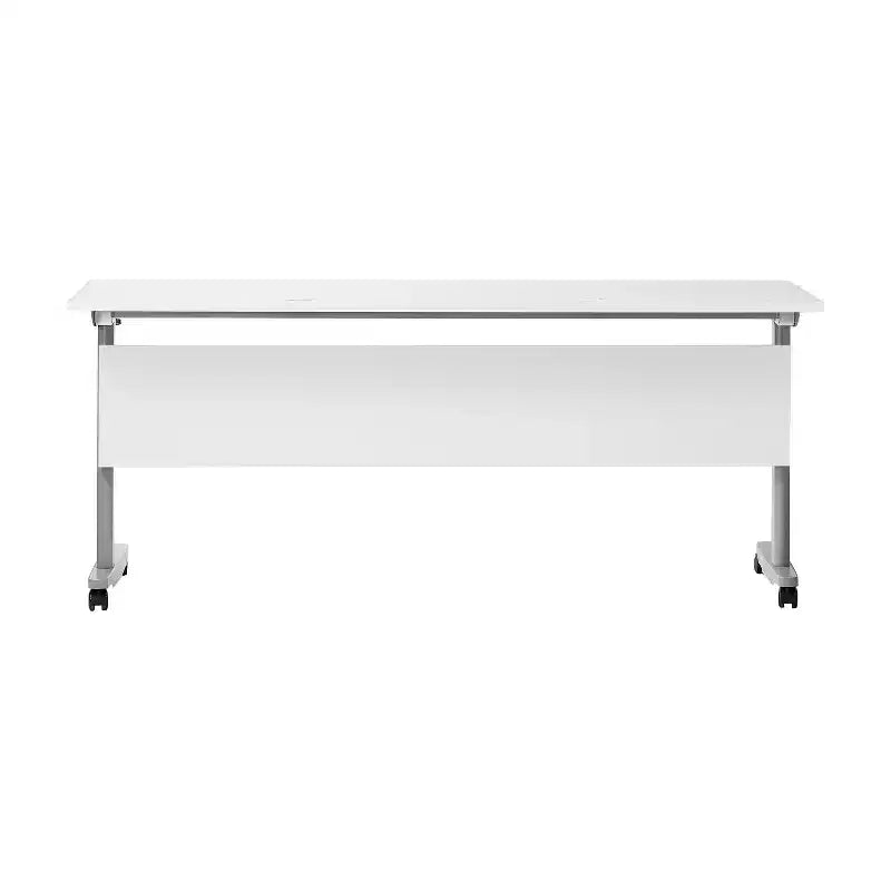 Flash Furniture Palmer Commercial Grade Heavy-Duty Nesting Flip Training Table with T-Legs, Modesty Panel, Tabletop, and Frame