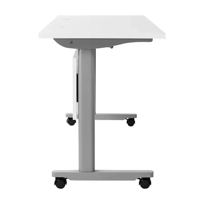 Flash Furniture Palmer Commercial Grade Heavy-Duty Nesting Flip Training Table with T-Legs, Modesty Panel, Tabletop, and Frame
