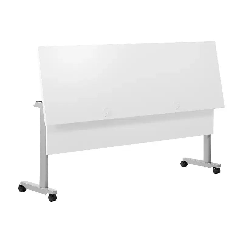 Flash Furniture Palmer Commercial Grade Heavy-Duty Nesting Flip Training Table with T-Legs, Modesty Panel, Tabletop, and Frame