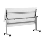 Flash Furniture Palmer Commercial Grade Heavy-Duty Nesting Flip Training Table with T-Legs, Modesty Panel, Tabletop, and Frame