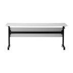 Flash Furniture Palmer Commercial Grade Heavy-Duty Nesting Flip Training Table with T-Legs, Modesty Panel, Tabletop, and Frame