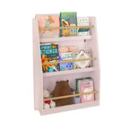 Libreria a 3 Piani con Piedistallo, Moderna Libreria da Esposizione a Giorno, Organizzatore per Libri per Bambini per Soggiorno Camera Bambini Asilo Nido Bianco