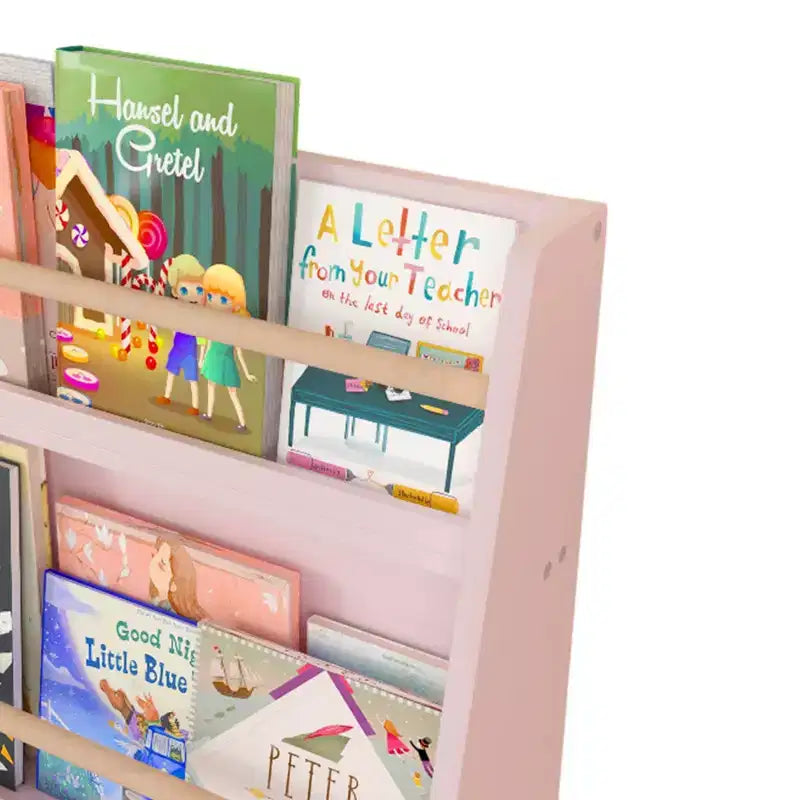 Libreria a 3 Piani con Piedistallo, Moderna Libreria da Esposizione a Giorno, Organizzatore per Libri per Bambini per Soggiorno Camera Bambini Asilo Nido Bianco