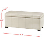 SAFAVIEH Kerrie Brown Bicast Leather/Wood Storage Bench - 46.9 x 18.3 x 16.7 - 47Wx18Dx17H