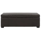 SAFAVIEH Kerrie Brown Bicast Leather/Wood Storage Bench - 46.9 x 18.3 x 16.7 - 47Wx18Dx17H