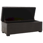 SAFAVIEH Kerrie Brown Bicast Leather/Wood Storage Bench - 46.9 x 18.3 x 16.7 - 47Wx18Dx17H