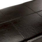 SAFAVIEH Kerrie Brown Bicast Leather/Wood Storage Bench - 46.9 x 18.3 x 16.7 - 47Wx18Dx17H