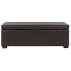 SAFAVIEH Kerrie Brown Bicast Leather/Wood Storage Bench - 46.9 x 18.3 x 16.7 - 47Wx18Dx17H