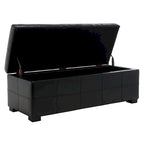 SAFAVIEH Kerrie Brown Bicast Leather/Wood Storage Bench - 46.9 x 18.3 x 16.7 - 47Wx18Dx17H