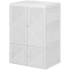 HOMCOM Armadio Portatile, Guardaroba Pieghevole con Scomparti a Cubo, Ante Magnetiche e Facile Montaggio, Bianco