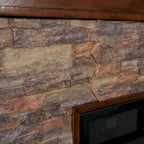 60-Inch Maple Electric Fireplace with Faux Stone