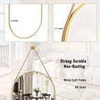 HOMLUX Specchio Ovale da Parete Decorativo a Figura Intera 40x120 cm per Bagno Ingresso, Nero/Oro