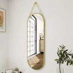 HOMLUX Specchio Ovale da Parete Decorativo a Figura Intera 40x120 cm per Bagno Ingresso, Nero/Oro