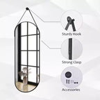 HOMLUX Specchio Ovale da Parete Decorativo a Figura Intera 40x120 cm per Bagno Ingresso, Nero/Oro