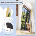 HOMLUX 64x21 Modern Full Length Bathroom Mirror Arched Leaning Floor Mirror
