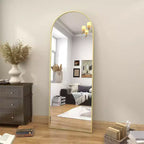 HOMLUX 64x21 Modern Full Length Bathroom Mirror Arched Leaning Floor Mirror