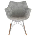 LeisureMod Willow Nursery Rocking Chair in Twill Fabric/Velvet Upholstery - Eiffel Ash Wood Base, Plus Comfort, Perfect for Nurseries