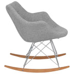 LeisureMod Willow Nursery Rocking Chair in Twill Fabric/Velvet Upholstery - Eiffel Ash Wood Base, Plus Comfort, Perfect for Nurseries