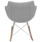 LeisureMod Willow Nursery Rocking Chair in Twill Fabric/Velvet Upholstery - Eiffel Ash Wood Base, Plus Comfort, Perfect for Nurseries