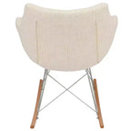 LeisureMod Willow Nursery Rocking Chair in Twill Fabric/Velvet Upholstery - Eiffel Ash Wood Base, Plus Comfort, Perfect for Nurseries