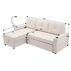 Hyleory 3 - Piece 82.2'' Velvet Upholstered Sectional Sofa Bed, Sleeper Sofa Bed