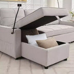 Hyleory 3 - Piece 82.2'' Velvet Upholstered Sectional Sofa Bed, Sleeper Sofa Bed