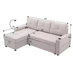 Hyleory 3 - Piece 82.2'' Velvet Upholstered Sectional Sofa Bed, Sleeper Sofa Bed