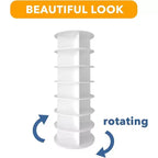 7 Tier Rotating Shoe Rack Tower, Revolving Shoe Rack Storage, Round Carousel Vertical Handbag and Shoe Organizer ,White