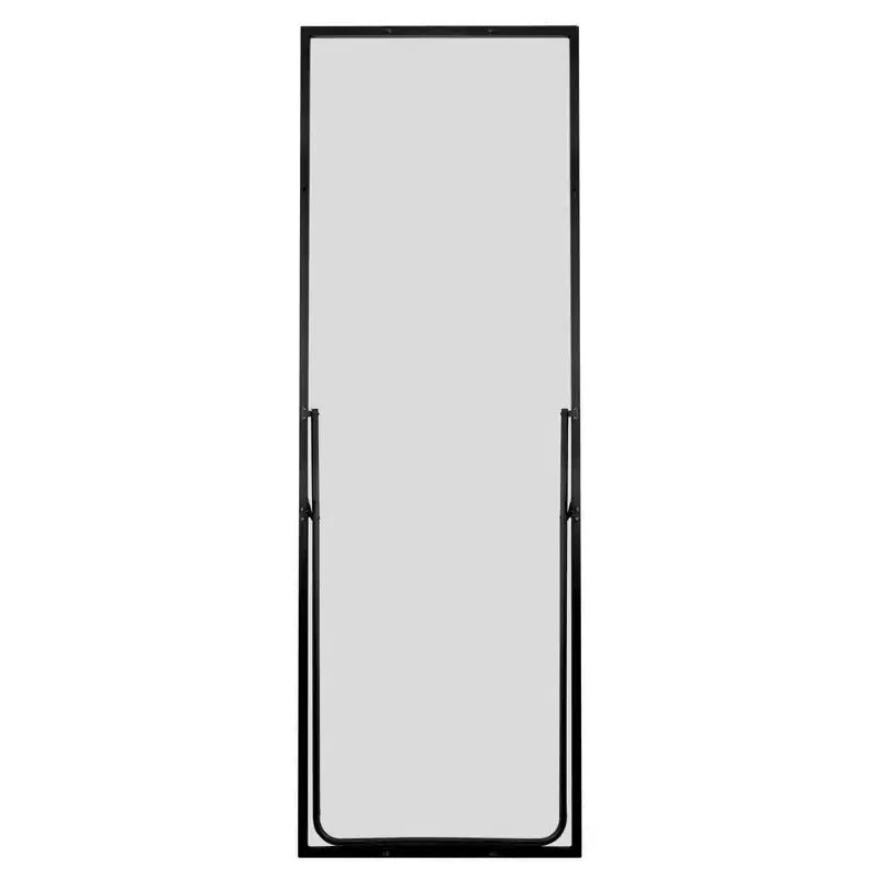 Specchio WallBeyond 64x21 con base a cavalletto, alluminio, forma quadrata